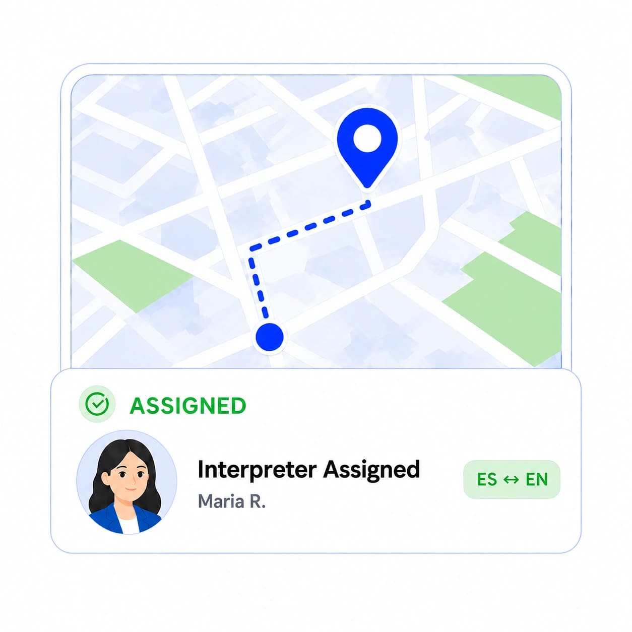 Interpreter assigned map mockup