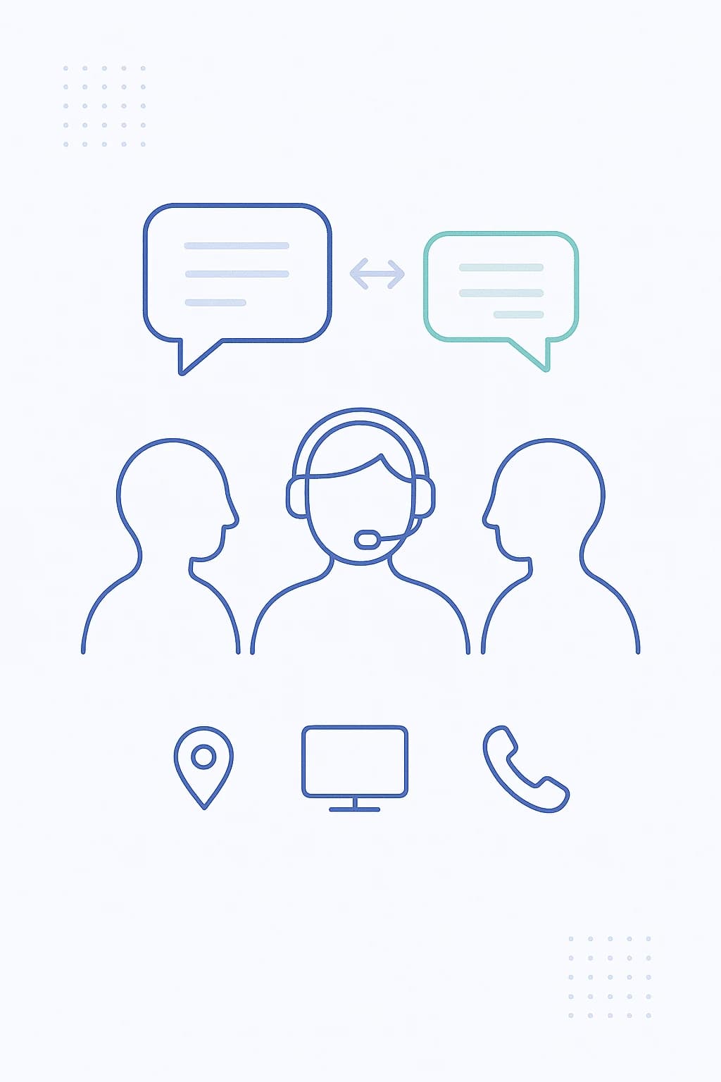 Interpreting session: two parties speaking through a credentialed interpreter
